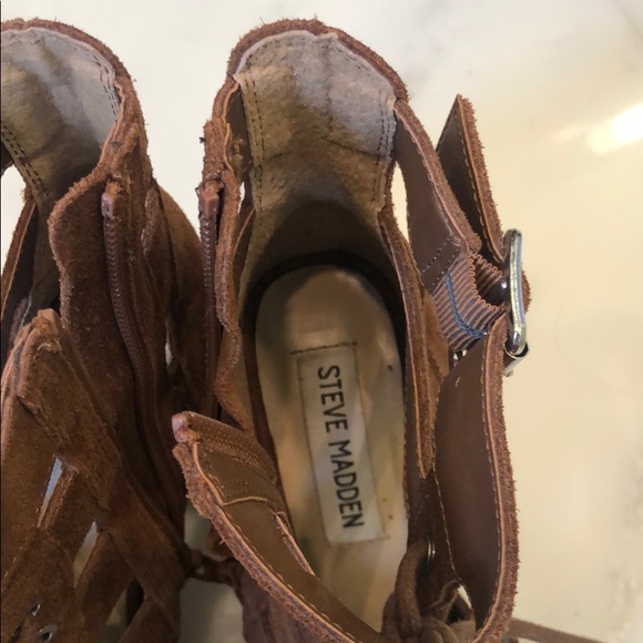 Steve Madden Suede Open Toe Booties - Picture 2 of 5